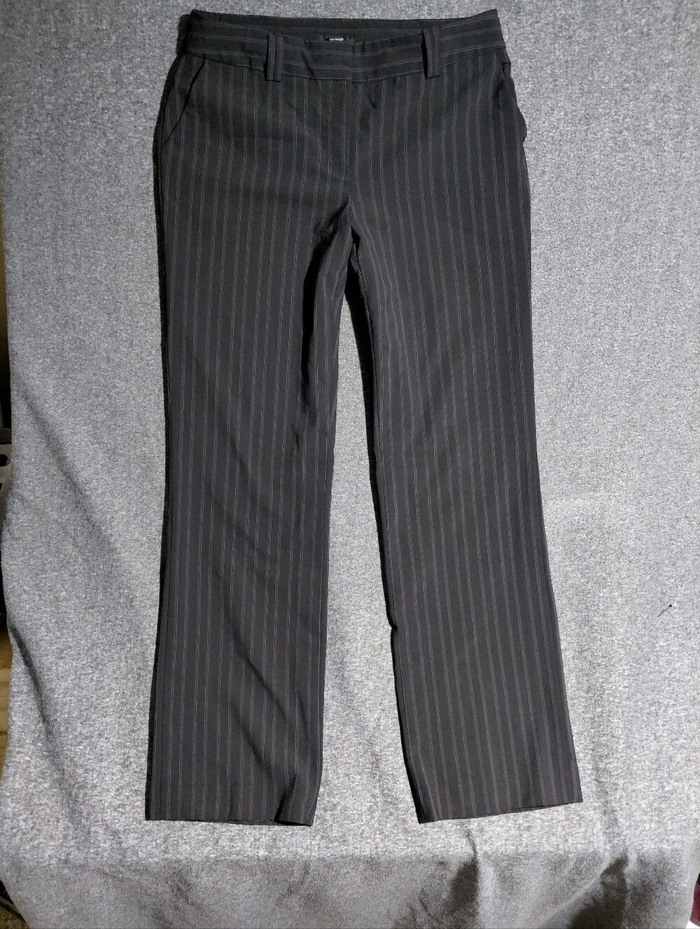 Women's Black w/ Purple Pinstripe Dress Pants Trousers by Alfani Sz 8